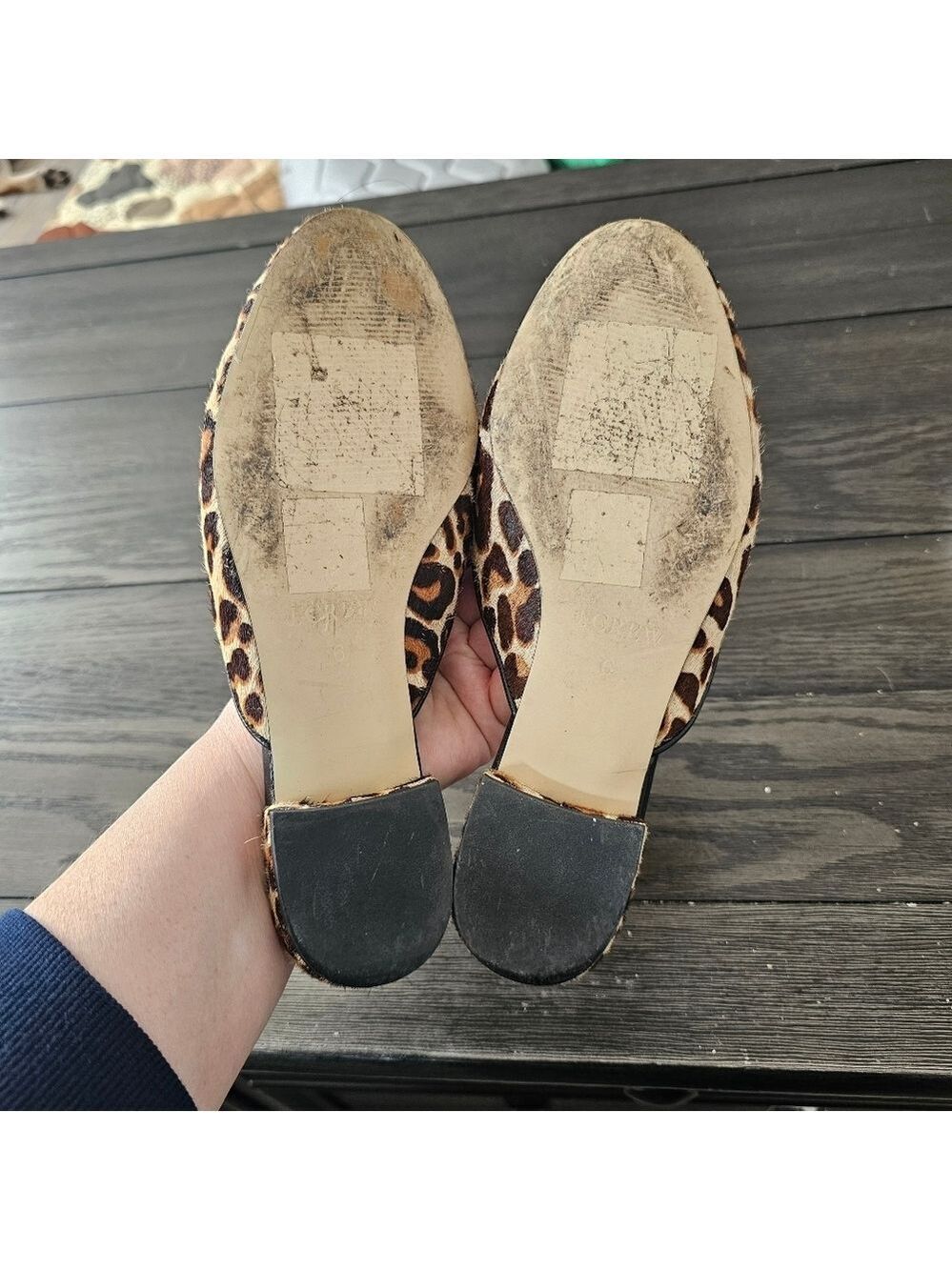 J. Crew Piped Loafer Mules In Calf Hair Size 6 - Picture 5 of 7